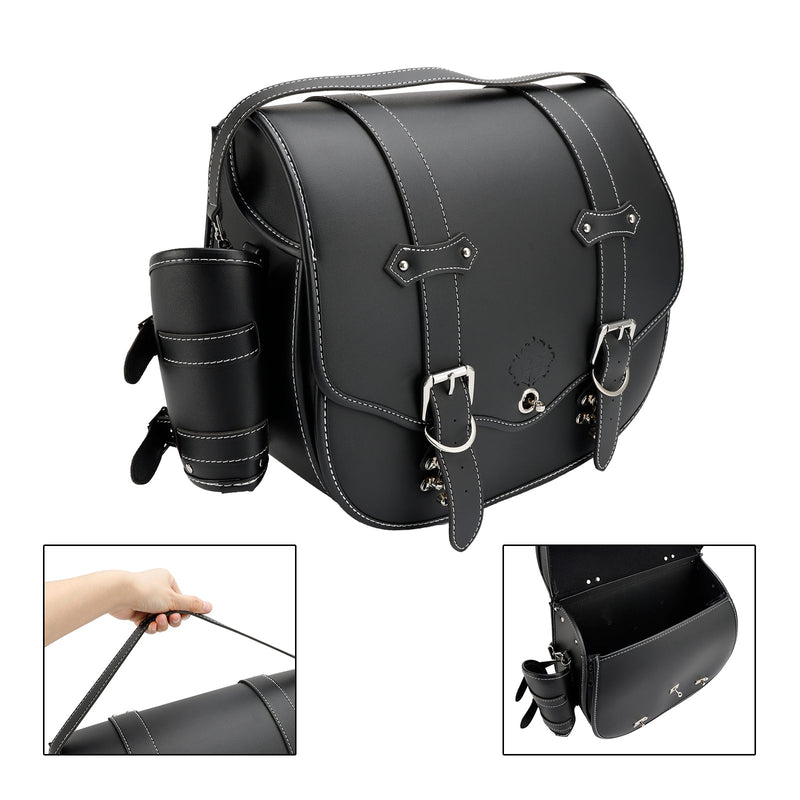 Pu Side Tool Sadel Bag Quick Release Bagasje Tykket Svart for Scooter Motor