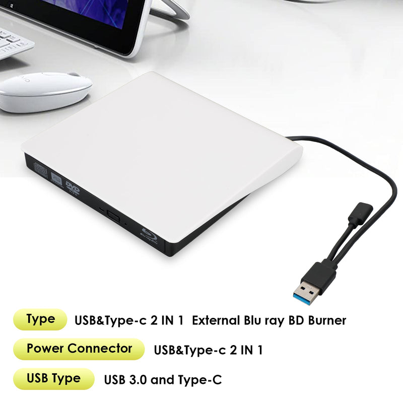 USB&amp;Type-c externer Blu-ray Disc Writer+Reader BD DVD Laufwerk USB 3.0 Disc Burner