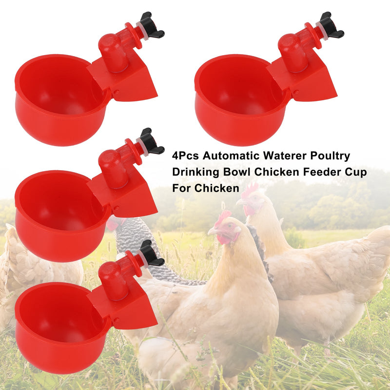 4Pcs Automatische Tränke Geflügel Trinkschale Huhn Feeder Cup Für Huhn