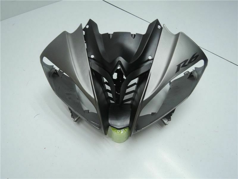 Verkleidungs-Einspritz-Kunststoff-Bodykit passend für Yamaha YZF-R6 2008–2016, grau-schwarz, generisch