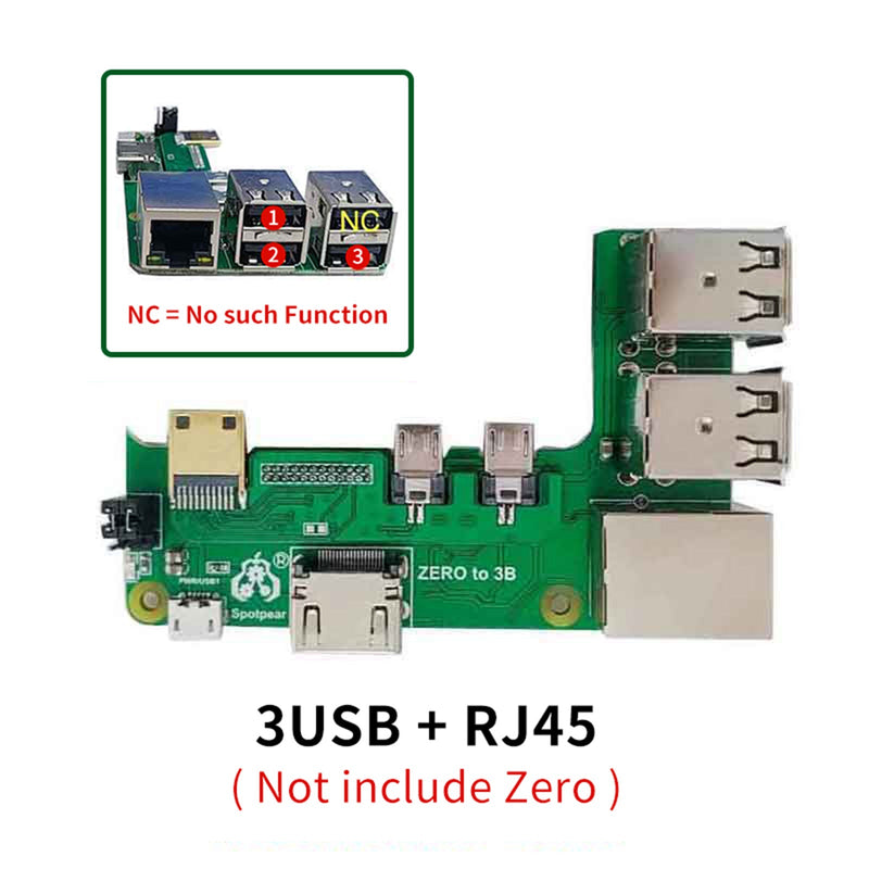 Utvidelseskort Zero Pi0 USB HUB RJ45 HAT egnet for Raspberry Pi Zero 2w til 3B