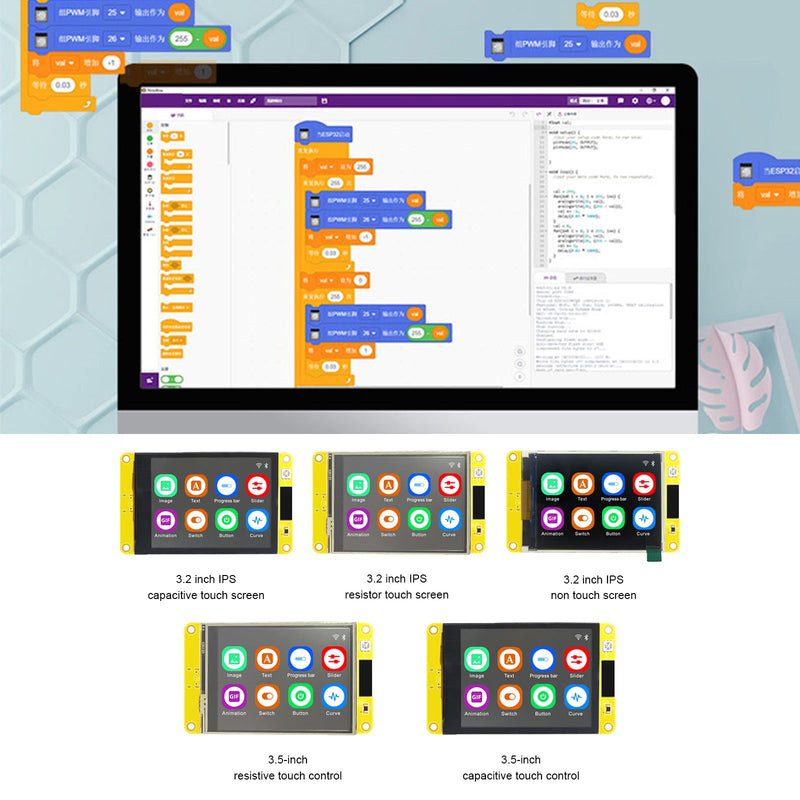 ESP32 placa de desarrollo de pantalla táctil de 3,2 pulgadas WIFI Bluetooth IoT MCU pantalla LCD
