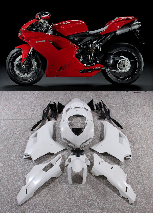 Carenagens para 2007-2012 Ducati 1098 1198 848 Vermelho 1198 Genérico