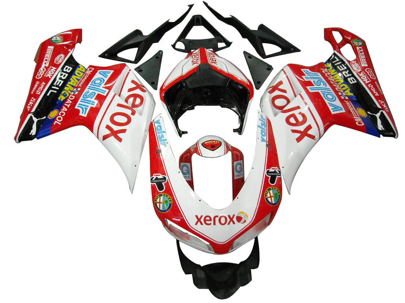 Kåpor för 2007-2012 Ducati 1098 1198 848 Red Xerox Racing Generic