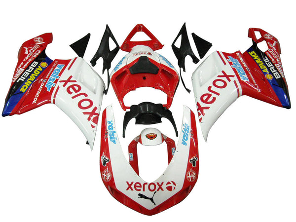 Carenados para Ducati 2007-2012 1098 1198 848 blanco y rojo Xerox Racing Generic