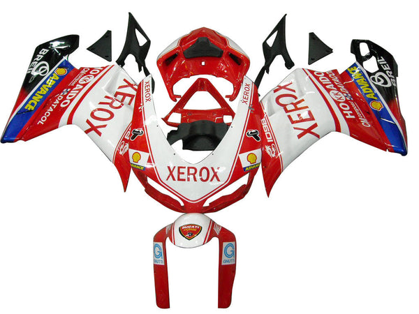 Kåpa för 2007-2012 Ducati 1098 1198 848 Red & White Xerox Generic