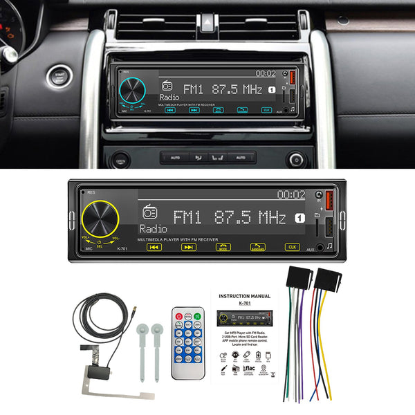 Reproductor MP3 para coche FM con radio estéreo Bluetooth 1DIN con pantalla táctil 2.5D con DAB