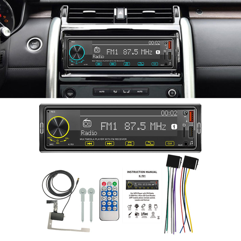 Tela sensível ao toque 2.5D 1DIN Bluetooth estéreo rádio FM carro MP3 player com DAB