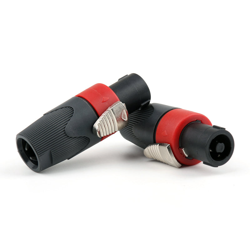 Conector de cable de audio compatible con enchufe Speakon de 4 pines de alta calidad, 2 uds., rojo