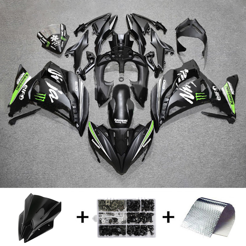 Amotopart kåpa set för Kawasaki ER6F/Ninja 650 R 2017-2019, kropp, plast, ABS