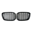 Gloss Black Front Kidney Grille Double Rib For 2001-2004 BMW 5 Series E39