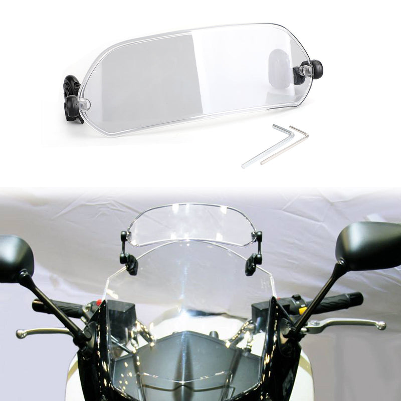 Motorrad verstellbarer Clip auf Windschutzscheibenverlängerung Spoiler Windabweiser