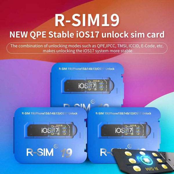 R-SIM19 NOWA stabilna karta SIM QPE do odblokowania dla iPhone'a 15 Plus 14 13 Pro Max 12 IOS17