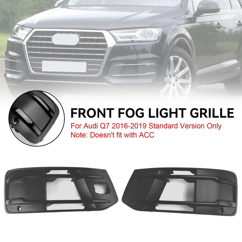 Audi Q7 2016-2019 frontstøtfangerdeksel, tåkelysrammeinnsats, grill