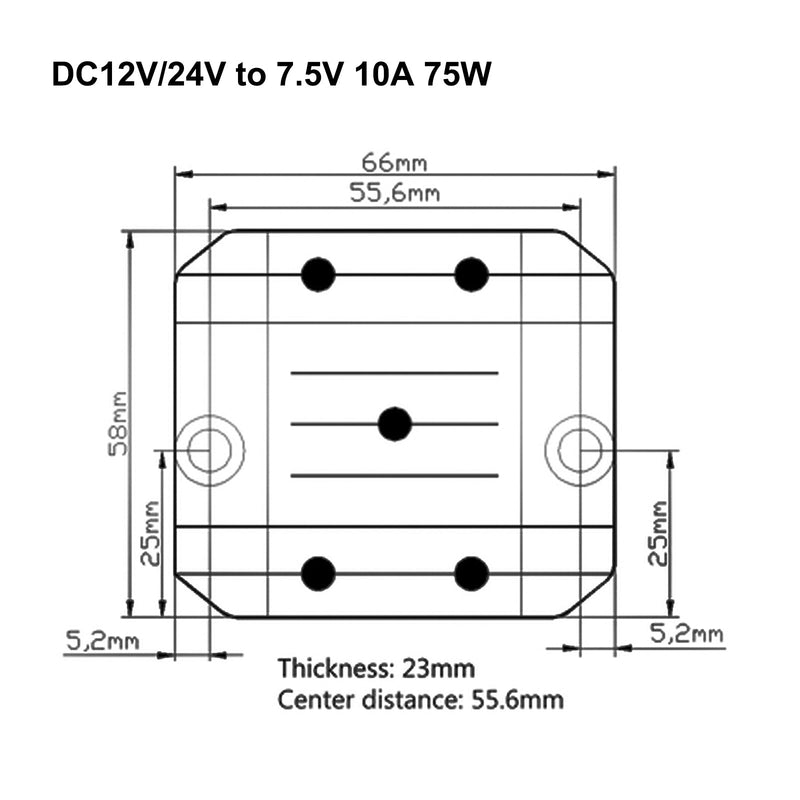 DC 12 V/24 V do 7,5 V 10 A 75 W Przetwornik Zasilacze regulatora Transformator