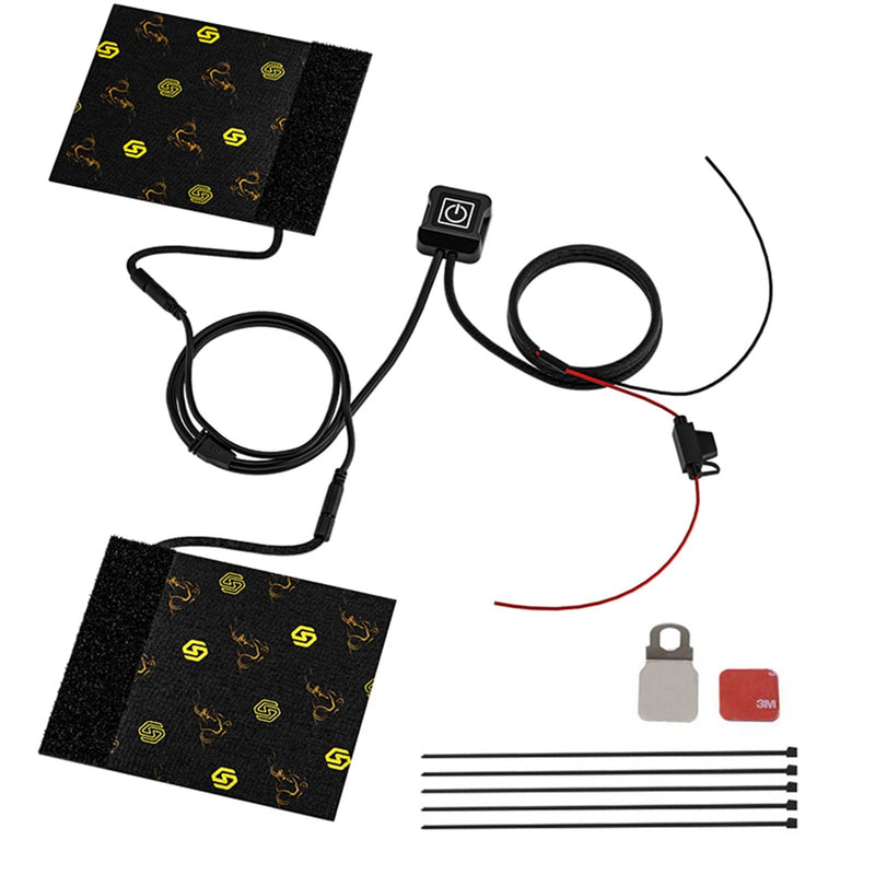 Manillar calefactable de 12V, empuñaduras retráctiles, patrón de hogar para motocicleta