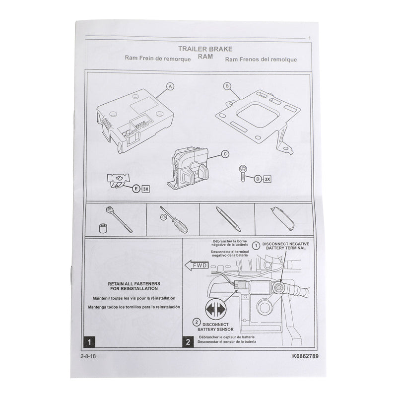 DT Integrated Trailer Brake Controller 82215278AE für Ram 1500 2019-2022 Generic