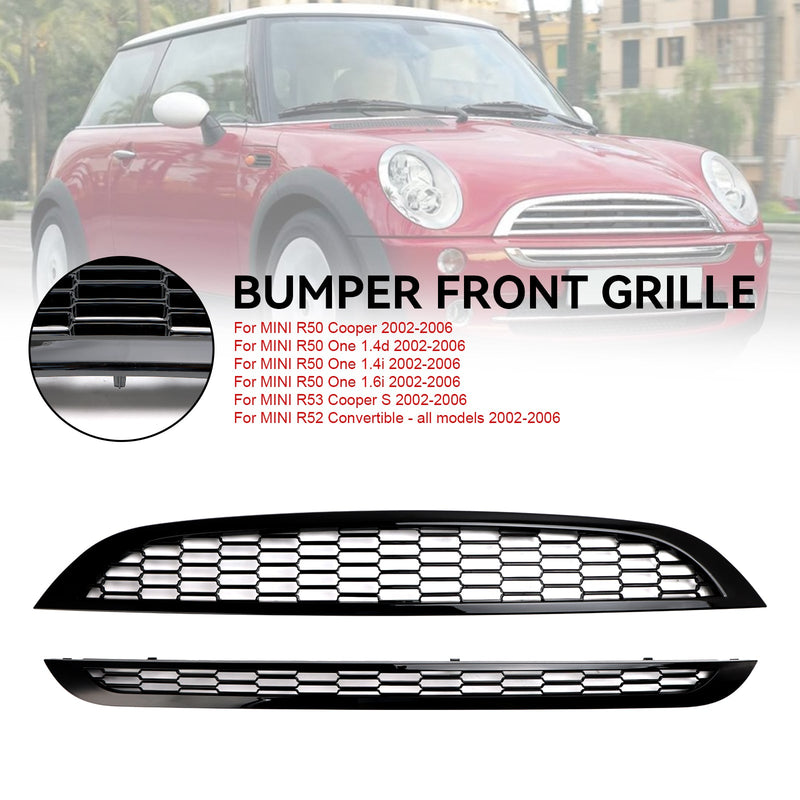 Mini Cooper R50 R52 R53 2002-2006 2 stk Honeycomb Mesh frontgitter