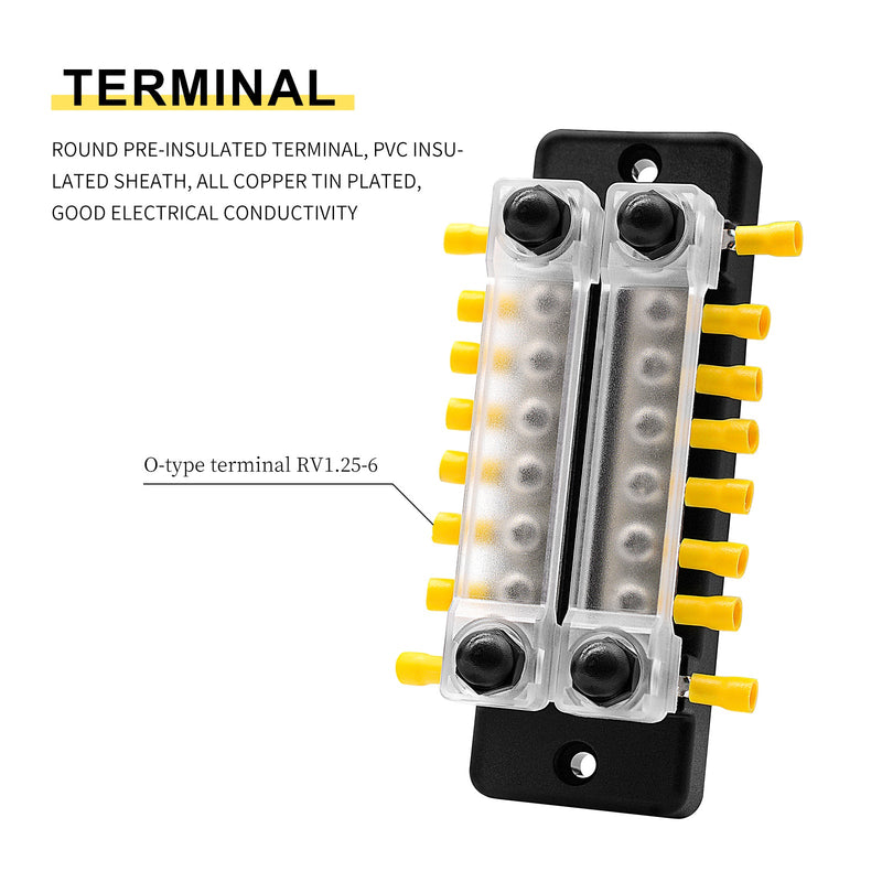 2/4/6/12-Wege-zweireihiges Auto-Sammelschienenblock-Verteilerterminal für Auto-Marine