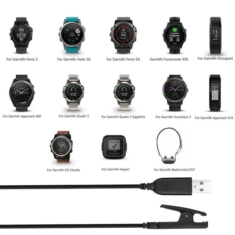 Cable de datos de carga USB para reloj Garmin Approach G10/S20/Vivomove HR