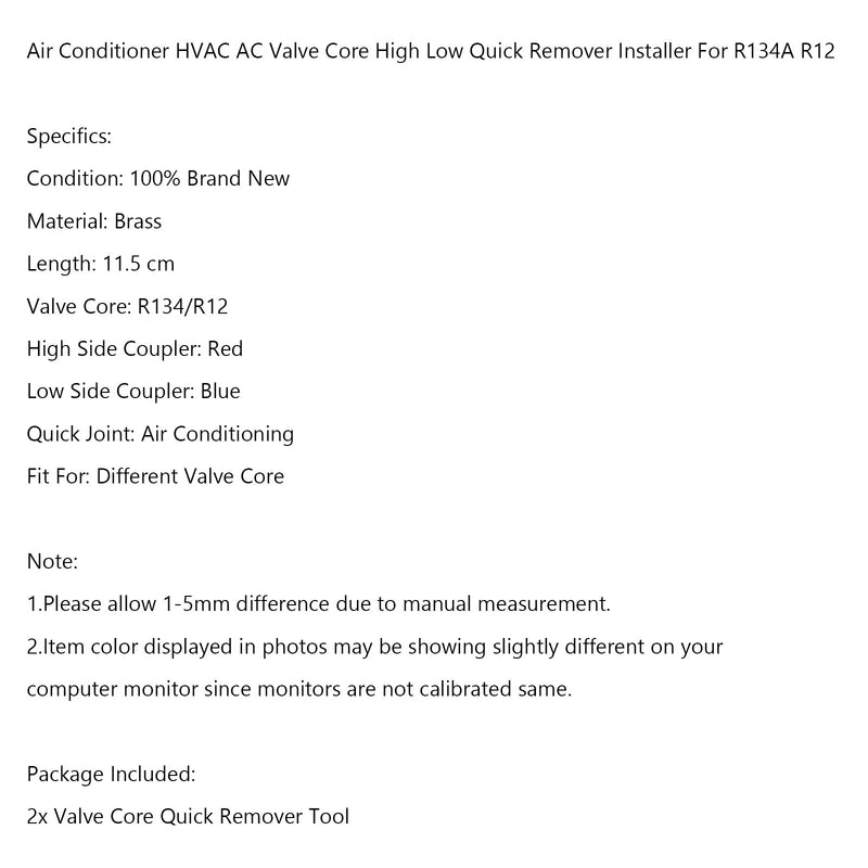 HVAC AC Valve Core Hoch- und Niederdruck-Schnellentferner-Installationswerkzeug für R134A R12
