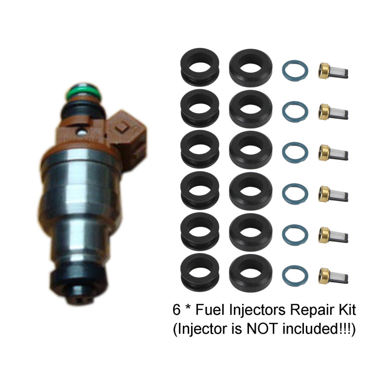 6 kpl Polttoainesuuttimen tiivisteen O-rengassarja MD164888 sopii Mitsubishi 3000GT INP-014