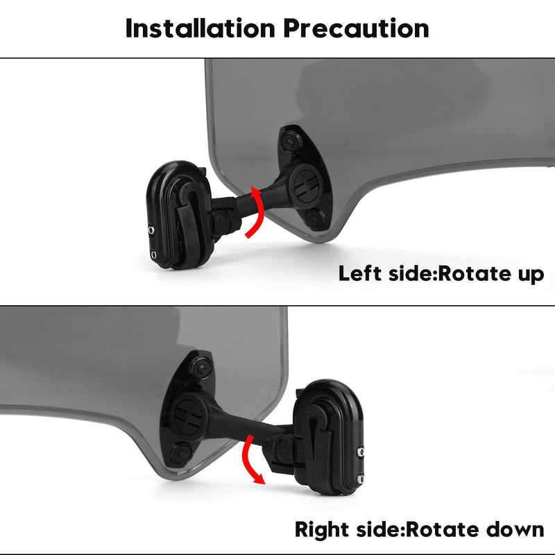 Universal Motorcykel Clip On Wind Deflector Vindruta Vindruta Grå Generisk