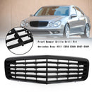 Støtfangergrill foran i blank svart for 2007-2009 Mercedes Benz W211 E350 500