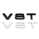 V8T Emblem Badge til Audi A1 A3 A4 A5 A6 A7 Q3 Q5 Q7 S6 S7 S8 S4 SQ5 Sort