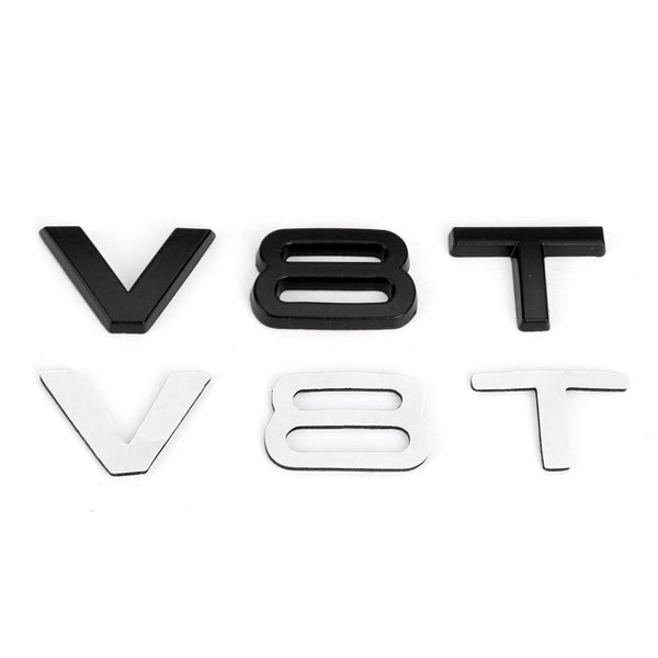 V8T Emblem Abzeichen für Audi A1 A3 A4 A5 A6 A7 Q3 Q5 Q7 S6 S7 S8 S4 SQ5 Schwarz