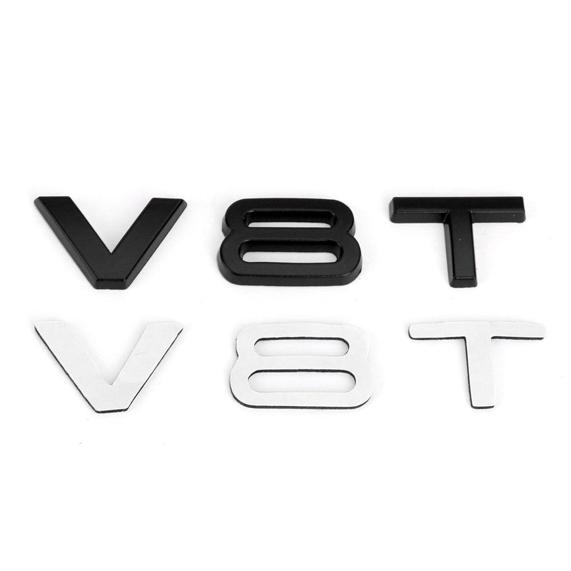 V8T Emblem Badge för Audi A1 A3 A4 A5 A6 A7 Q3 Q5 Q7 S6 S7 S8 S4 SQ5 Svart