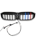 BMW 3-sarjan G20 G28 2023-2024 M kaksilinjainen musta etumunuaissäleikkö