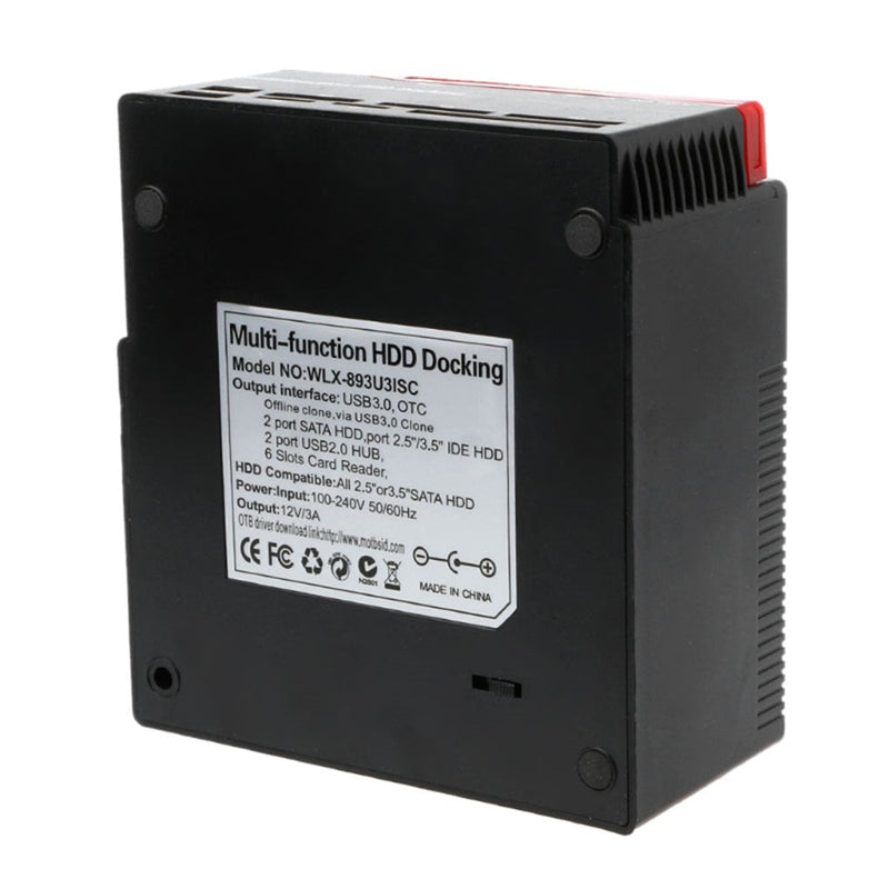 Multifunktions 2.5 3.5" HDD Dockningsstation UKB 3.0 Clone Hard Drive EU