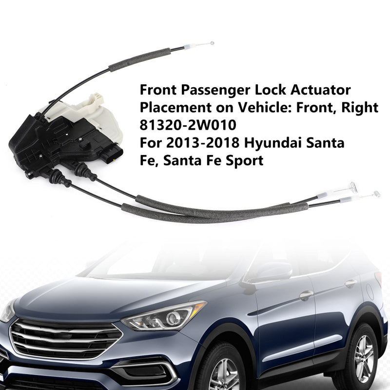 Atuador de trava dianteira direita 81320-2W010 para Hyundai Santa Fe/Santa Fe Sport 13-18 Genérico