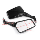 PAR DE ESPELHOS NOVO Preto Esquerda Direita Espelho 8MM 10MM Para Motocicleta Moto Genérico