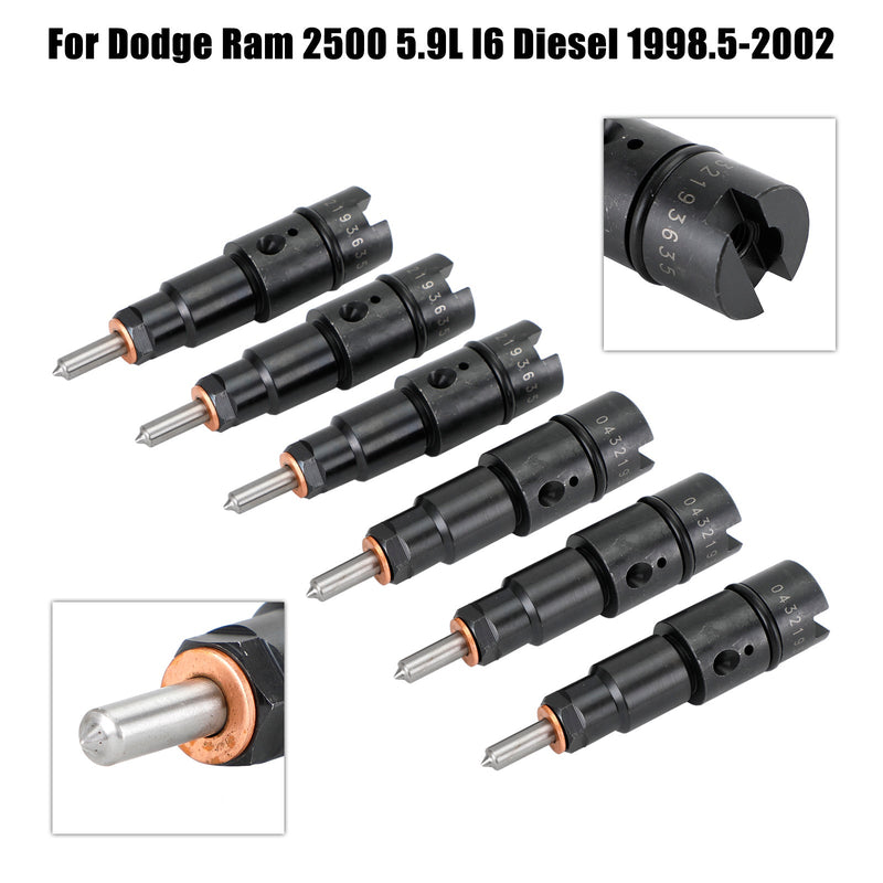 1998-2002 Dodge Cummins 5.9L 40-50 PS 6PCS Einspritzdüsen 0432193635 RV275 Fedex Express