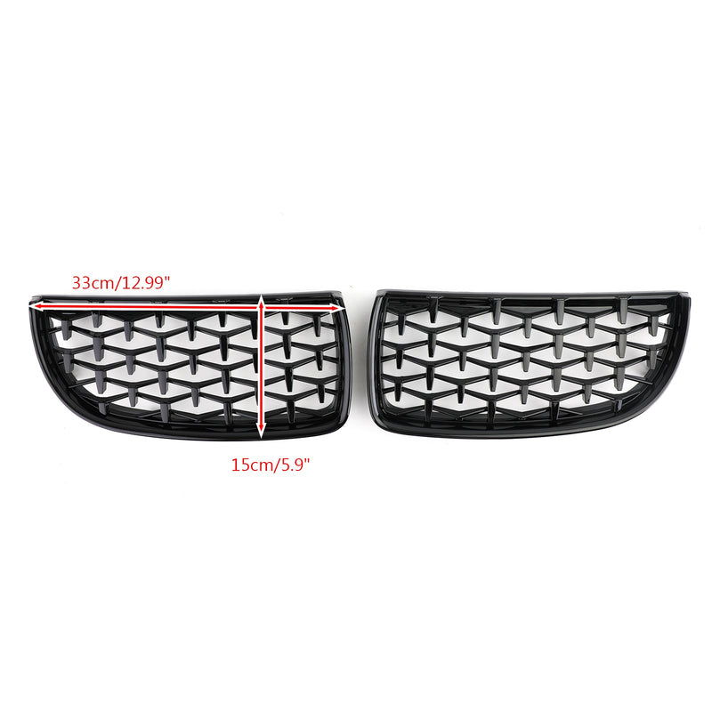 Meteor Black Kidney Grill Mesh Grille Passer BMW E90 3-serie Sedan 2005-2008 Generisk