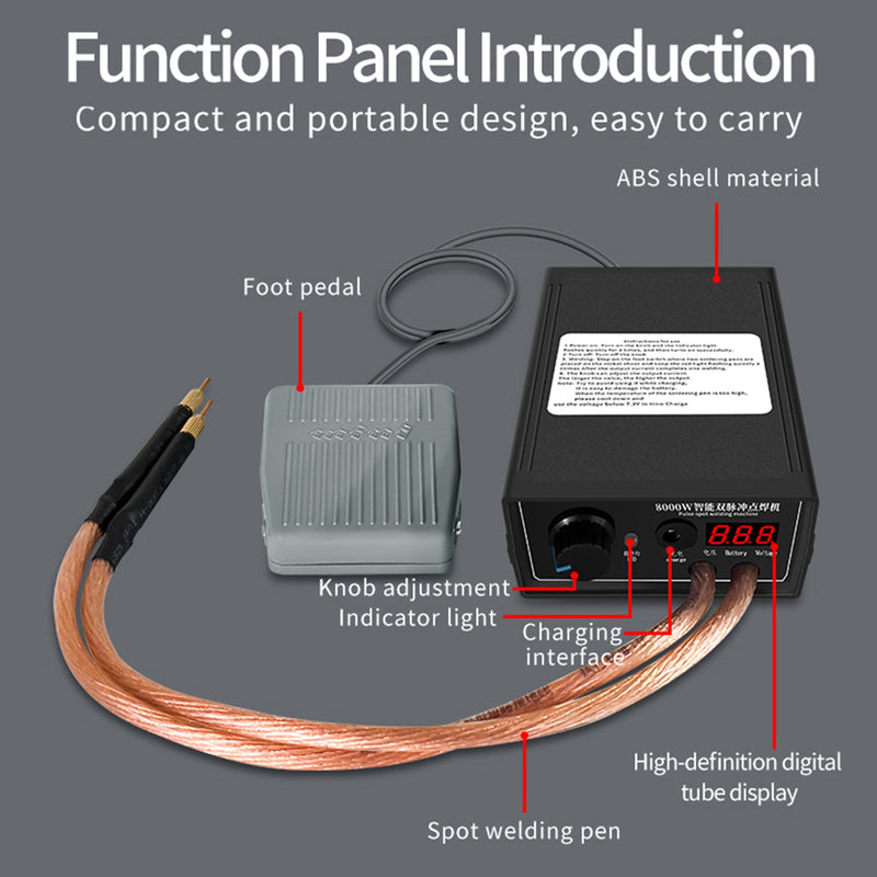 8000W mini punktsveisemaskin DIY Kit 18650 batteri punktsveisepennverktøy