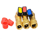 3 stk lige kugleventiler 1/4" SAE kølemiddel HVAC A/C Tech Håndværktøj til R410A