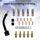 24 stykker 15AK MIG/MAG svejsebrænder kontaktspidsholder gasdyse svanehals dele