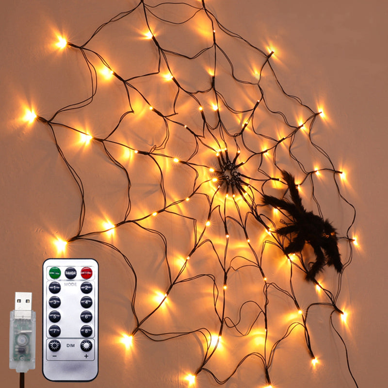 Decorações de Halloween Web Lights Festas internas ao ar livre Decoração de jardim + Aranha