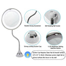 10x flexibilní zrcátko na make-up s husím krkem s držáky LED světla Koupelnové sání 7"