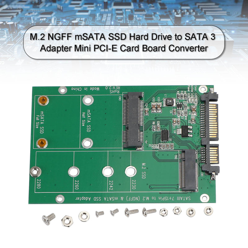 M.2 NGFF mSATA SSD-harddisk til SATA 3-adapter PCI-E-kortkortkonverter