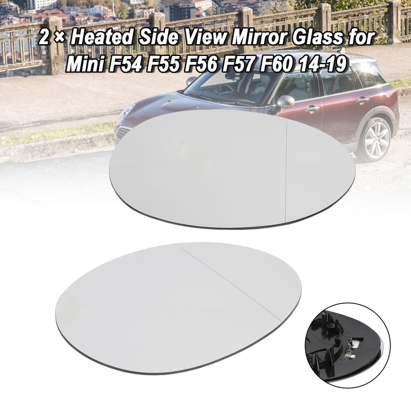 2014-2019 Mini F54 F55 F56 F57 F60 2×Cristal de espejo lateral con calefacción