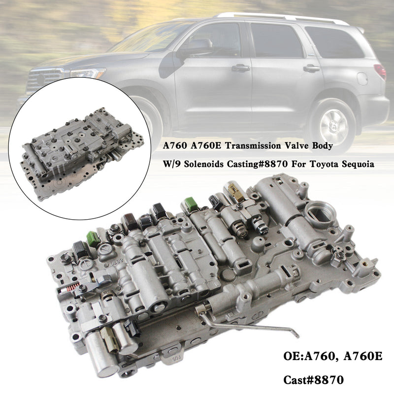 Toyota Sequoia 2009-2012 A760 A760E Vaihteistoventtiilin runko 9 solenoidilla, valu