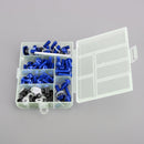 158 stk Motorsykkel Blå Transportbåndsklips Skruesett Frontrutebolt Universal