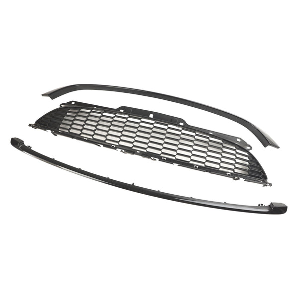 MINI R56 Cooper S &amp; JCW 3-Türer Schrägheck 2007–2013, 3 Stück, glänzend schwarzer Frontgrill