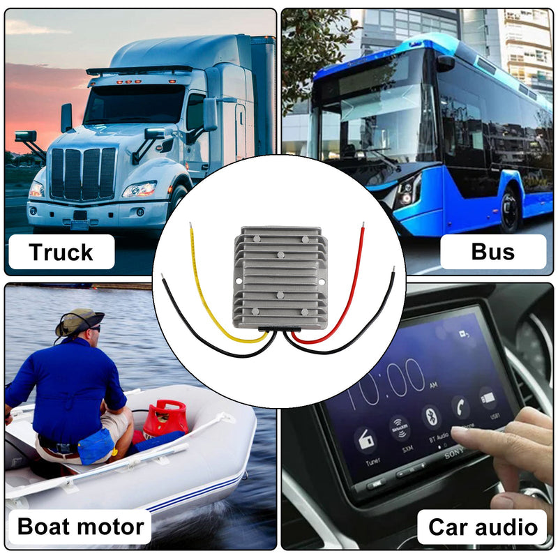 DC-DC 12V/24V-48V 2A 96W Adaptador de alimentação para carro conversor regulador regulador à prova d'água