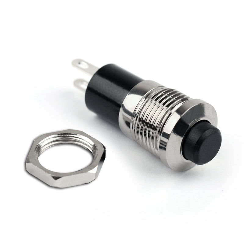 4 Pçs Novo Mini Botão SPST Momentâneo N/O OFF-ON Interruptor 10mm Preto para Carro 