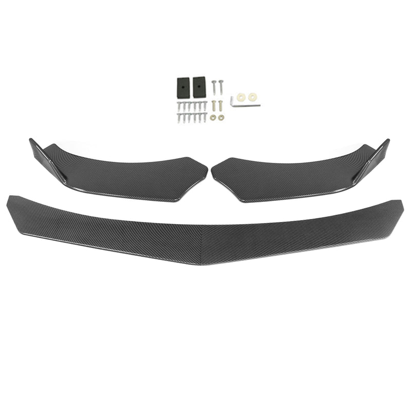 4PC Universal Front Bumper Lip Body Kit Spoiler Passer GMC Honda Civic Carbon Fiber Generic